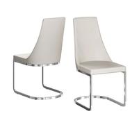 miami cream faux leather dining chairs in pair