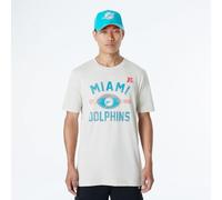 MIAMI DOLPHINS New Era Cap NFL Regular T-Shirt Distressed Screenprint Team Graphic Stone Unisex