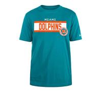 MIAMI DOLPHINS New Era Cap NFL Regular T-Shirt High Density Ink Screenprint Front Graphic Original Team Color Unisex Turquoise