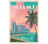 Miami, FL: South Beach, Vintage Poster - Premium 1000 pieces Puzzle - MyPuzzle special collection from Anderson Design Group