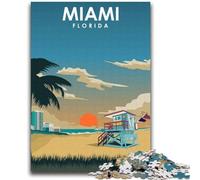 Miami Flordia Travel Print Adult Jigsaw Puzzles 2000 Pieces, Help The Brain Exercise Addictive Toys to Cultivate Patience Unique Challenge Game 2000pcs(70x100cm)