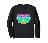 Miami Florida 305 are Code Vintage Retro Vaporware Style Long Sleeve T-Shirt