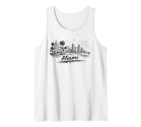 Miami Florida Beach City Skyline Palm Trees Sun Tank Top