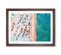 Miami Florida Beach Painting Modern Art Framed Print | A4 Walnut Framed Wall Art | Ready to Hang | Modern Beach Picture | Living Room Bedroom Lounge Office