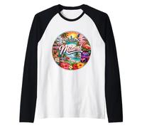Miami Florida FL USA, Tropical Beaches, A1A, Stone Crabs Raglan Baseball Tee