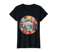Miami Florida FL USA, Tropical Beaches, A1A, Stone Crabs Value Graphic T-Shirt, Women, Black, XL