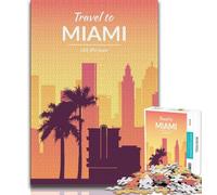 Miami Florida Jigsaw Puzzles for Teenagers,Help The Brain Exercise Addictive Toys to Cultivate Patience A Work of Art 50x75cm