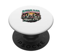 Miami Florida Magic City Retro Sunset Style PopSockets Adhesive PopGrip