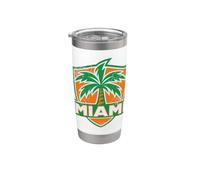 Miami Florida Palm Tree Distressed Retro Design Stainless Steel Insulated Tumbler