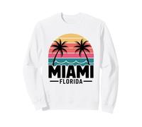 Miami Florida Retro Sunset Palm Trees Beach Vibes Sweatshirt