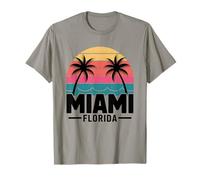 Miami Florida Retro Sunset Palm Trees Beach Vibes T-Shirt
