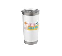 Miami Florida Surfing Retro Minimalist Beach Vacation Stainless Steel Insulated Tumbler