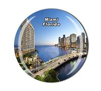 Miami Florida USA Fridge Magnet Souvenir Gift Crystal Magnetic Sticker Collection