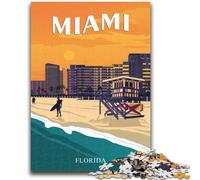 MIAMI Florida USA Travel Jigsaw Puzzles for Teenagers 1000 Jigsaws, Family Fun Games Fun at Home Activities, Birthday Present, Travel Gifts 1000pcs(26x38cm)