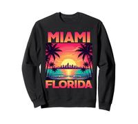 Miami Florida Vintage 80s Sunset Beach Palm Trees Travel Sweatshirt