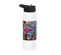 Miami Graffiti, FL Florida Artistic, Little Havana, SoBe Stainless Steel Insulated Water Bottle