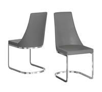 miami grey faux leather dining chairs in pair