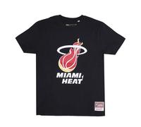 Miami Heat Team Logo Tee Hardwood Classics, male, Mitchell & Ness, T-Shirts, Black, XL, Tops XL