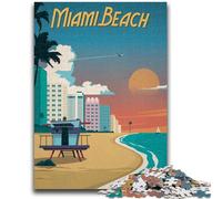 Miami Jigsaw Puzzles 1000 Pieces for Adults Teens, Stress Reliever Staycation Kill Time Enhance Love between Couples 1000pcs(26x38cm)