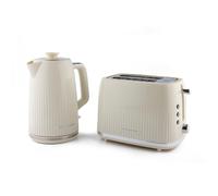 Hamilton Beach Kettle and Toaster Set, Miami, Electric Kettle 1.7L, Wide Slot Toaster 2 Slice, Boil Dry Protection, 7 Variable Browning Levels, Sand - HBMIAS