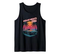 Miami Nights 1986 Retro Synthwave Sunset Car Tank Top