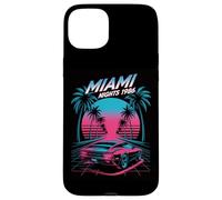 Miami Nights 1986 Retro Synthwave Sunset Case for iPhone 15 Plus