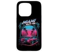 Miami Nights 1986 Retro Synthwave Sunset Case for iPhone 15 Pro