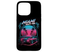 Miami Nights 1986 Retro Synthwave Sunset Case for iPhone 15 Pro Max