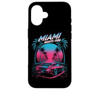 Miami Nights 1986 Retro Synthwave Sunset Case for iPhone 16