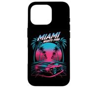 Miami Nights 1986 Retro Synthwave Sunset Case for iPhone 16 Pro