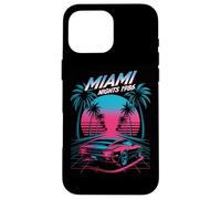 Miami Nights 1986 Retro Synthwave Sunset Case for iPhone 16 Pro Max
