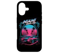 Miami Nights 1986 Retro Synthwave Sunset Case for iPhone 17