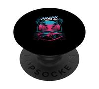 Miami Nights 1986 Retro Synthwave Sunset PopSockets Adhesive PopGrip