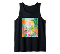 Miami Parrot City Sunset Tropical Aesthetic Tank Top