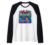 Miami Retro Airbrush City Art Raglan Baseball Tee