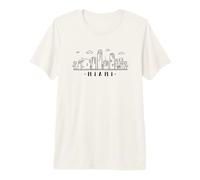 Miami Skyline City in Florida USA America Silhouette Premium T-Shirt