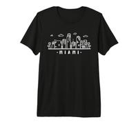 Miami Skyline City in Florida USA America Silhouette Premium T-Shirt