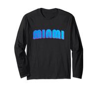 Miami Sunset Logo I Love Miami Beach Souvenir Florida Long Sleeve T-Shirt