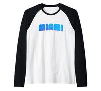 Miami Sunset Logo I Love Miami Beach Souvenir Florida Raglan Baseball Tee