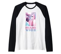 Miami Vice Airbrush Duo Sunset Raglan Baseball Tee