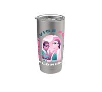 Miami Vice Airbrush Flamingo Front & Back Stainless Steel Insulated Tumbler