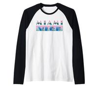 Miami Vice Airbrush Sunset Logo Raglan Baseball Tee