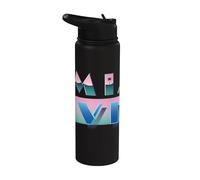 Miami Vice Airbrush Sunset Logo Stainless Steel Insulated Water Bottle
