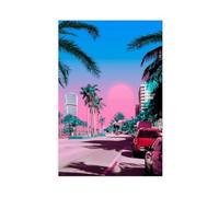 Miami Vice City Canvas Poster Bedroom Decor Landscape Office Room Decor Gift Unframe: 12x18inch(30x45cm)