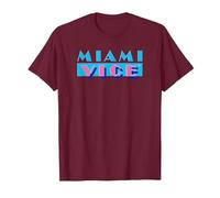 Miami Vice Logo Comfortable T-Shirt - Official Tee. T-Shirt, Men, Burgundy, XX-Large