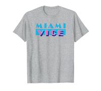 Miami Vice Logo Comfortable T-Shirt - Official Tee. T-Shirt, Men, Heather Grey, Large