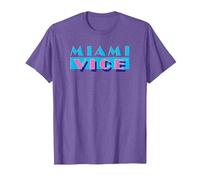 Miami Vice Logo Comfortable T-Shirt - Official Tee. T-Shirt, Men, Purple Heather, Small