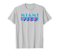 Miami Vice Logo Comfortable T-Shirt - Official Tee. T-Shirt, Men, Silver Grey, XX-Large