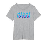 Miami Vice Logo Comfortable T-Shirt - Official Tee. T-Shirt, Women's Plus, Heather Grey, 4X