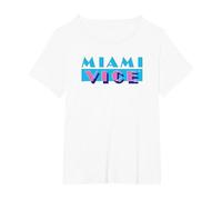Miami Vice Logo Comfortable T-Shirt - Official Tee. T-Shirt, Women's Plus, White, 2X